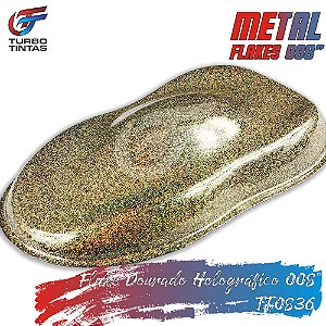 Verniz Flakes 008'' Pronto p/ Uso - Dourado Holográfico TT0836