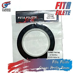 Fita Filete Crepe Preta - 2mm x 50m