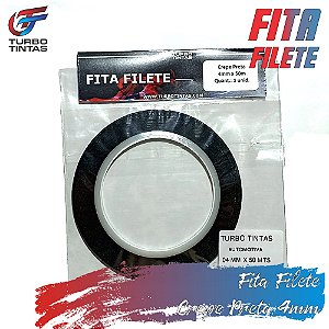 Fita Filete Crepe Preta - 4mm x 50m