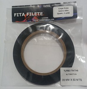 Fita Filete Crepe Preta - 5mm x 50m