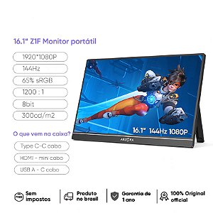 Monitor de Jogos ARZOPA 16.1 Polegadas