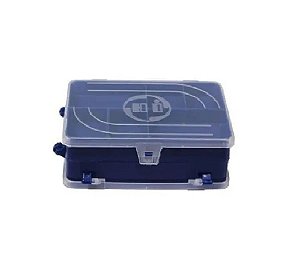 Estojo HI Triplo para Pesca c/ 17 Divisões  - Azul