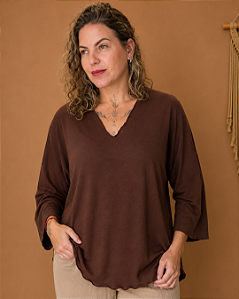 Blusa Ampla com Decote V
