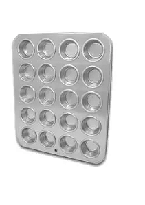 FORMA PARA CUP CAKE COM 20 CAVIDADES 37,5X30 Aluminio