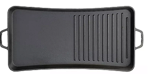 Chapa Assadeira Ferro Fundido Slim grill Santana 45 x 21 cm