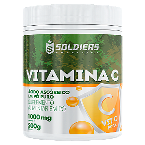 Vitamina C em Pó - Ácido Ascórbico 500g - 100% Puro Importado - Soldiers Nutrition