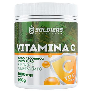 Vitamina C em Pó - Ácido Ascórbico 500g - 100% Puro Importado - Soldiers Nutrition