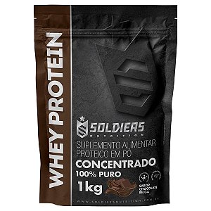 Whey Protein Concentrado 1Kg - Chocolate Belga- Importado - Soldiers Nutrition