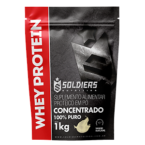 Whey Protein Concentrado 1Kg - Natural- Importado - Soldiers Nutrition