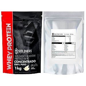 Kit: Whey Protein Concentrado 1Kg + Whey Protein Isolado 1Kg - 100% Importado - Soldiers Nutrition