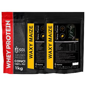 Kit: Whey Protein Concentrado 1Kg + Waxy Maize 2Kg - Soldiers Nutrition