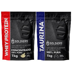 Kit: Whey Protein Concentrado 1Kg + Taurina 1Kg - 100% Importado - Soldiers Nutrition
