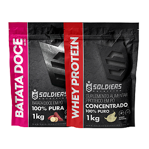 Kit: Whey Protein Concentrado 1Kg + Batata Doce Desidratada Em Pó 1Kg - Soldiers Nutrition