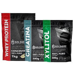 Kit: Whey Concentrado 2Kg + Creatina Monohidratada 500g + Xylitol ...
