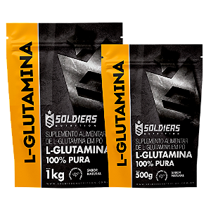 Kit: Glutamina 1Kg + Glutamina 500g - 100% Pura Importada - Soldiers Nutrition