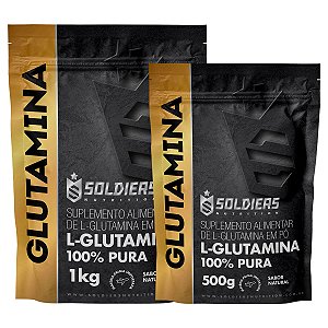 Kit: Glutamina 1Kg + Glutamina 500g - 100% Pura Importada - Soldiers Nutrition