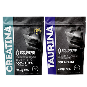 Kit: Creatina Monohidratada 250g + Taurina 250g - 100% Pura Importada - Soldiers Nutrition