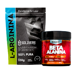 Kit: Arginina 250g + Beta Alanina 250g - 100% Puro Importado - Soldiers Nutrition