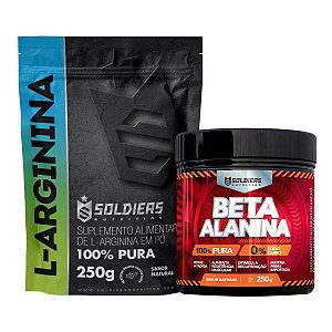 Kit: Arginina 250g + Beta Alanina 250g - 100% Puro Importado - Soldiers Nutrition