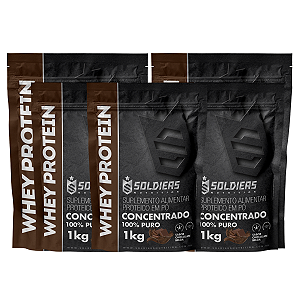 Kit: 5kg Whey Protein Concentrado - 100% Importado - Soldiers Nutrition