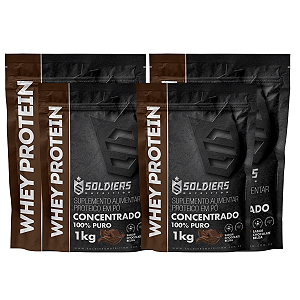Kit: 4kg Whey Protein Concentrado - 100% Importado - Soldiers Nutrition