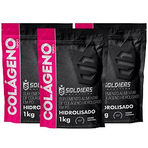 Kit: 3Kg Colágeno Hidrolisado - 100% Puro Importado - Soldiers Nutrition