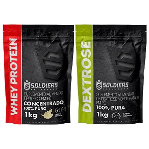 Kit: Whey Protein Concentrado 3Kg + Dextrose 3Kg - 100% Importado - Soldiers Nutrition