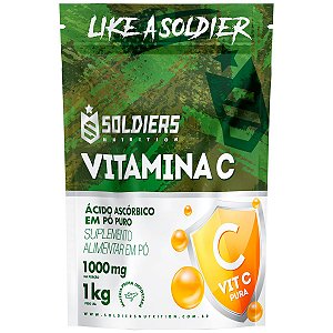 Vitamina C em Pó - Ácido Ascórbico 1Kg - 100% Puro Importado - Soldiers Nutrition