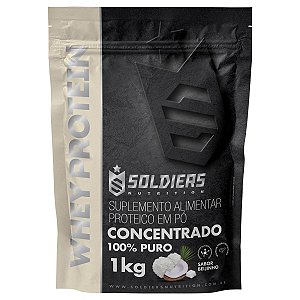 Whey Protein Concentrado 1kg - Beijinho - Importado -  Soldiers Nutrition