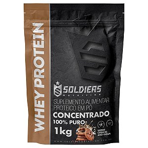 Whey Protein Concentrado 1kg - Cookies - Importado - Soldiers Nutrition