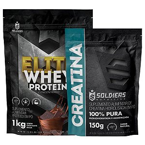 Kit: Elite Pro Whey Concentrado 80% 1kg + Creatina 150g - Soldiers Nutrition