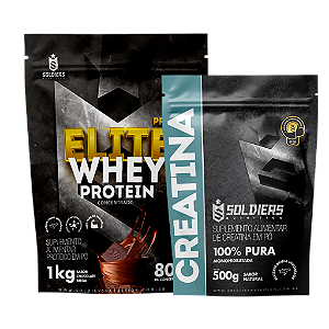 Kit: Elite Pro Whey Concentrado 80% 1kg + Creatina 500g - Soldiers Nutrition
