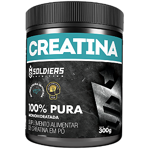 Creatina Monohidratada Pote 300g - 100% Pura Importada - Soldiers Nutrition