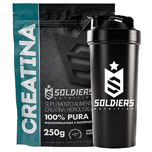 Kit: 5x Creatina Monohidratada 250g + 1x Coqueteleira Simples (Brinde) - Soldiers Nutrition