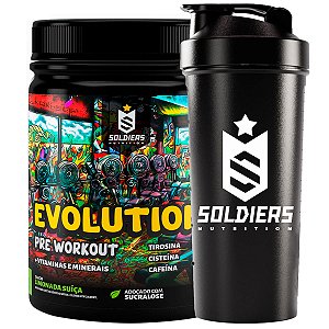 Kit: 10x Pré-Treino Evolution 300g + 1x Coqueteleira Simples (Brinde) - Soldiers Nutrition