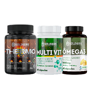 Kit: Ômega 3 + Multivitaminico  + Thermogênico - Soldiers Nutrition
