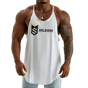 Regata Machão Masculina Branca Soldiers Nutrition c Logo - Soldiers Nutrition