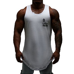 Regata Longline Masculina Branca Like a Soldier - Soldiers Nutrition