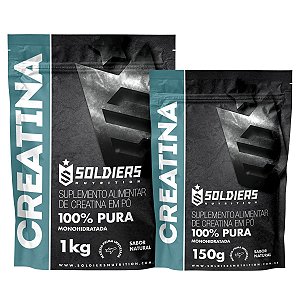 Kit: Creatina Monohidratada 1kg + Creatina Monohidratada 150g - Soldiers Nutrition