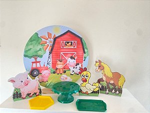 mini kit de mesa fazendinha