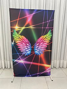 PAINEL QUADRADO COM TECIDO ASA DE BORBOLETA NEON