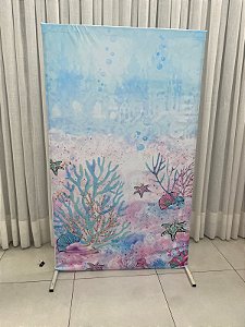 PAINEL QUADRADO COM TECIDO FUNDO DO MAR