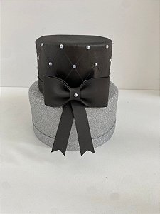 bolo fake preto e prata