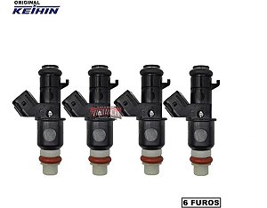 4 Bico Injetor Honda Fit 1.4 New Civic 1.8 6 Furos Original