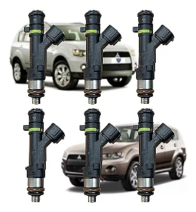 Kit Com 6 Bico Injetor Combustível Mitsubishi Outlander V6