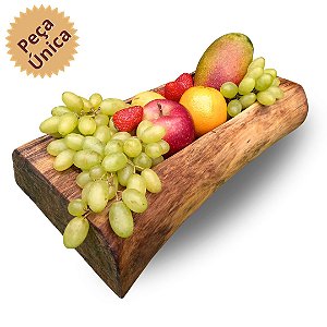 Gamela / Fruteira Artesanal Rústica de Madeira