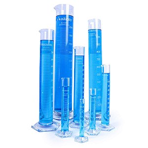 Proveta Graduada de Vidro Borosilicato 3.3, Com Base Hexagonal de Vidro