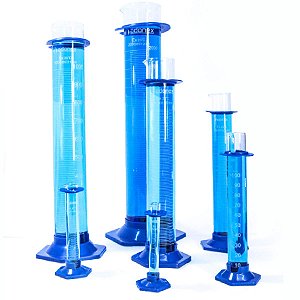Proveta Graduada de Vidro Borosilicato 3.3, Com Base Hexagonal Polipropileno
