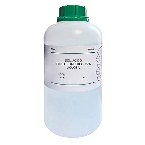 Solução de Ácido Tricloroacético 25% Aquosa 1000mL Para Aplicações Laboratoriais