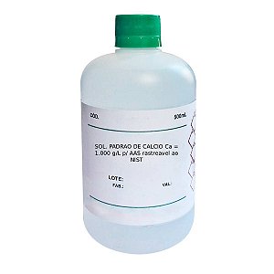 Solução Padrão de Cálcio Ca 1.000 g/L para AAS Rastreável ao NIST 500mL